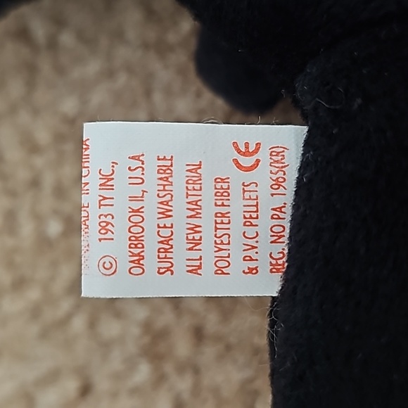Vintage TY Retired Beanie Baby BLACKIE The Black Bear No Hang Tag - Picture 6 of 6